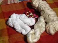 Cotton and silk yarn with zari